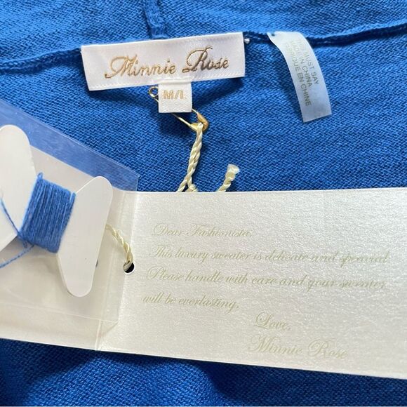 NWT Minnie Rose Oversized Relaxed Fit Blue Dress Pockets Cotton, Women M/L - Picture 9 of 13